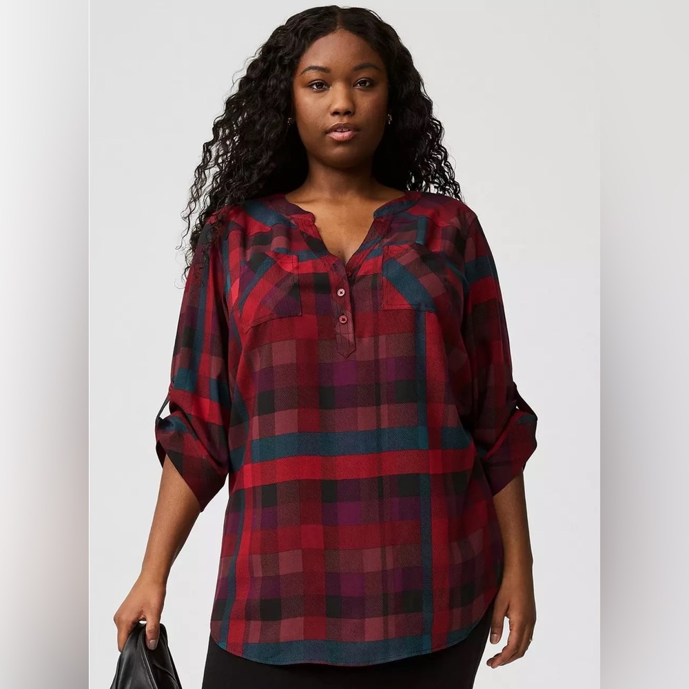 Torrid Harper 3/4 Sleeve Pullover Tunic Top